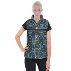 Retro Mobile Device Output Device Women s Button Up Vest by Bedest