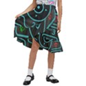 Retro Mobile Device Output Device Kids  Ruffle Flared Wrap Midi Skirt View1