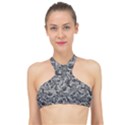 Be true be yourself typographic print pattern High Neck Bikini Top View1