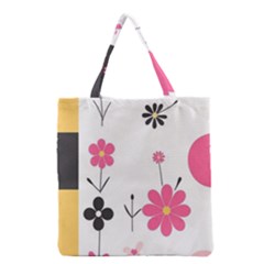  Minimalist Pattern With Simple Lines,flower And Shapes, Creating A Clean And Modern Grocery Tote Bag by myclothy