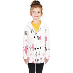  Minimalist Pattern With Simple Lines,flower And Shapes, Creating A Clean And Modern Kids  Double Breasted Button Coat by myclothy