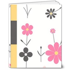  Minimalist Pattern With Simple Lines,flower And Shapes, Creating A Clean And Modern 8  X 10  Hardcover Notebook by myclothy