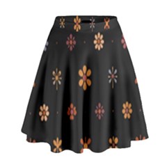 Minimalist Pattern With Simple Lines,flower And Shapes, Creating A Clean And Modern High Waist Skirt by myclothy