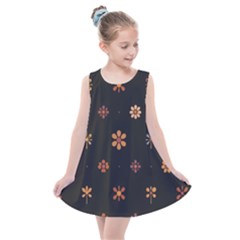 Minimalist Pattern With Simple Lines,flower And Shapes, Creating A Clean And Modern Kids  Summer Dress by myclothy