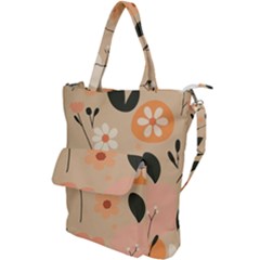 Minimalist Pattern With Simple Lines,flower And Shapes, Creating A Clean And Modern Shoulder Tote Bag by myclothy