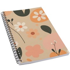 Minimalist Pattern With Simple Lines,flower And Shapes, Creating A Clean And Modern 5 5  X 8 5  Notebook by myclothy