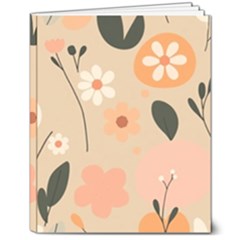 Minimalist Pattern With Simple Lines,flower And Shapes, Creating A Clean And Modern 8  X 10  Softcover Notebook by myclothy