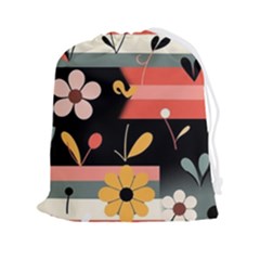  Minimalist Pattern With Simple Lines,flower And Shapes, Creating A Clean And Modern Drawstring Pouch (2xl) by myclothy