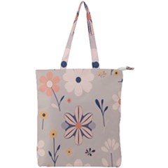  Minimalist Pattern With Simple Lines,flower And Shapes, Creating A Clean And Modern Double Zip Up Tote Bag by myclothy