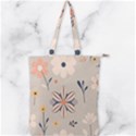  Minimalist Pattern With Simple Lines,flower And Shapes, Creating A Clean And Modern Double Zip Up Tote Bag View1