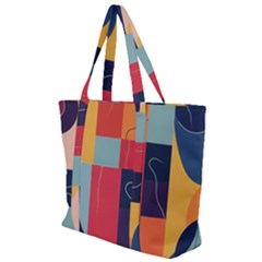  Minimalist Pattern With Simple Lines And Shapes, Creating A Clean And Modern Aesthe Zip Up Canvas Bag by myclothy