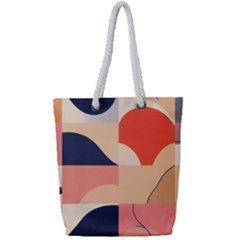 Minimalist Pattern With Simple Lines And Shapes, Creating A Clean And Modern Aesthe Full Print Rope Handle Tote (small) by myclothy