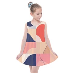 Minimalist Pattern With Simple Lines And Shapes, Creating A Clean And Modern Aesthe Kids  Summer Dress by myclothy