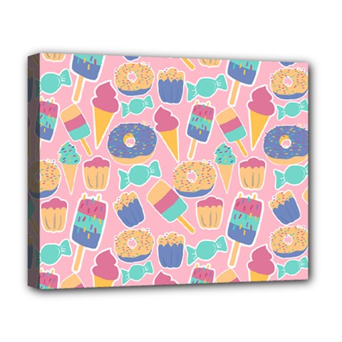 Ice Cream Donut Sweets Candie Deluxe Canvas 20  X 16  (stretched) by Apenda