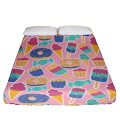 Ice Cream Donut Sweets Candie Fitted Sheet (california King Size) by Apenda