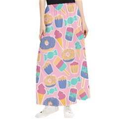 Ice Cream Donut Sweets Candie Maxi Chiffon Skirt by Apenda