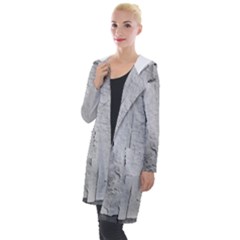 Wall With Cracked White Paint Texture Hooded Pocket Cardigan by dflcprintsclothing