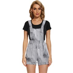 Wall With Cracked White Paint Texture Short Overalls by dflcprintsclothing