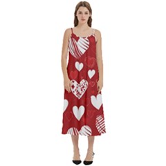 Valentine Casual Spaghetti Strap Midi Dress by pollyparadiseartshop