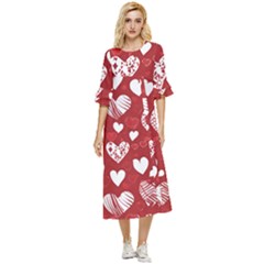 Valentine Double Cuff Midi Dress by pollyparadiseartshop