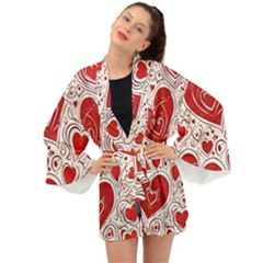 Be My Valentine Long Sleeve Kimono by pollyparadiseartshop