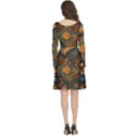 Tribal Chic Long Sleeve V-neck skater dress with Pockets View4