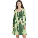 Cactus  Long Sleeve V-neck skater dress with Pockets View1