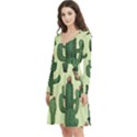 Cactus  Long Sleeve V-neck skater dress with Pockets View2