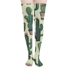 Cactus  Thigh High Stockings by pollyparadiseartshop