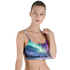 Northern Lights Aurora Night Nature Layered Top Bikini Top  by Posterlux