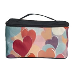 Valentines Day Hearts Romance Love Cosmetic Storage Case by Posterlux