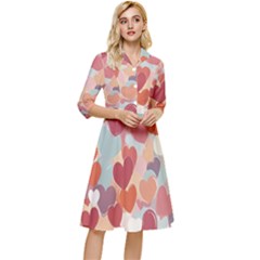 Valentines Day Hearts Romance Love Classy Knee Length Dress by Posterlux