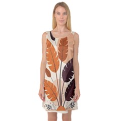 Leaves Boho Monster Nature Sleeveless Satin Nightdress by Salmanaz77