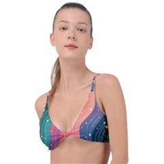 Art Abstract Pattern Knot Up Bikini Top by Salmanaz77