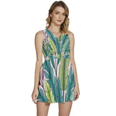 Illustrations Plants Nature Leaves Sleeveless High Waist Mini Dress by Salmanaz77