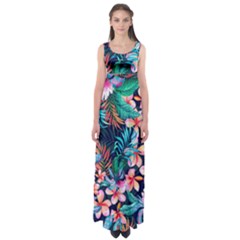 Hawaiian Flowers Hawaii Empire Waist Maxi Dress by Cemarart