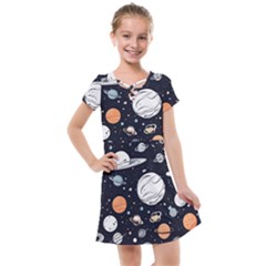 Space Galaxy Universe Stars Sky Kids  Cross Web Dress by Paksenen