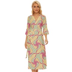 Abstract Pattern Design Scrapbooking Midsummer Wrap Dress by Paksenen