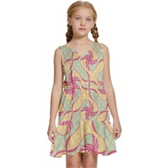 Abstract Pattern Design Scrapbooking Kids  Sleeveless Tiered Mini Dress by Paksenen