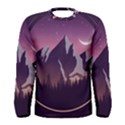 Mountain Night Crescent Moon Men s Long Sleeve T-Shirt View1