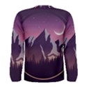 Mountain Night Crescent Moon Men s Long Sleeve T-Shirt View2