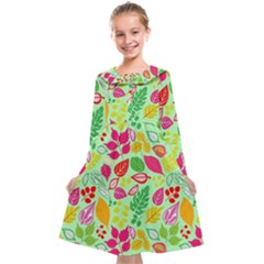 Flower Flora Floral Nature Pattern Seamless Kids  Midi Sailor Dress by Bedest