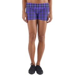 Blue Tartan Plaid 1 Yoga Shorts by dressshop