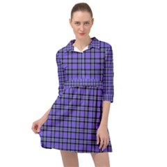 Blue Tartan Plaid 1 Mini Skater Shirt Dress by dressshop