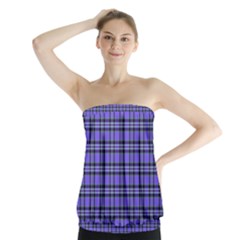 Blue Tartan Plaid 1 Strapless Top by dressshop