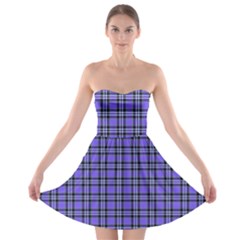 Blue Tartan Plaid 1 Strapless Bra Top Dress by dressshop