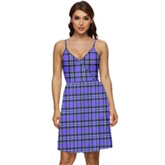 Blue Tartan Plaid 1 V-neck Pocket Summer Dress  by dressshop