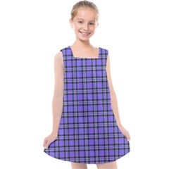 Blue Tartan Plaid 1 Kids  Cross Back Dress by dressshop