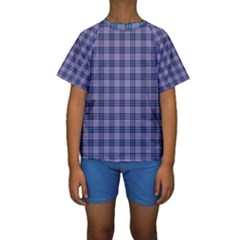 Purple Plaid Tartan 1 Kids  Short Sleeve Swimwear by dressshop