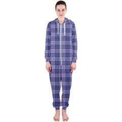 Purple Plaid Tartan 1 Hooded Jumpsuit (ladies) by dressshop